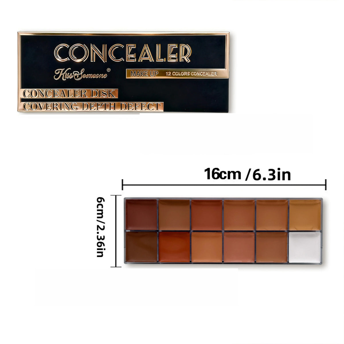 12-Shade Waterproof Full Coverage Concealer Foundation Dark Skin Concealer Foundation Qme
