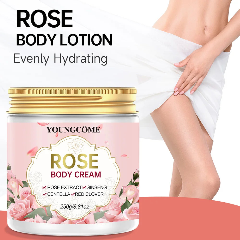 YOUNGCOME Rose Body Brightening Cream – Even Skin Tone Body Brightening Cream Qst