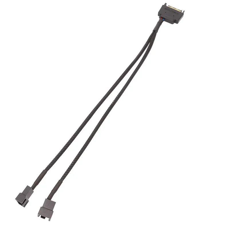 12V 4-Pin Molex Fan Splitter Cable – 6-Port Black Sleeved Fan Splitter Cable Qme