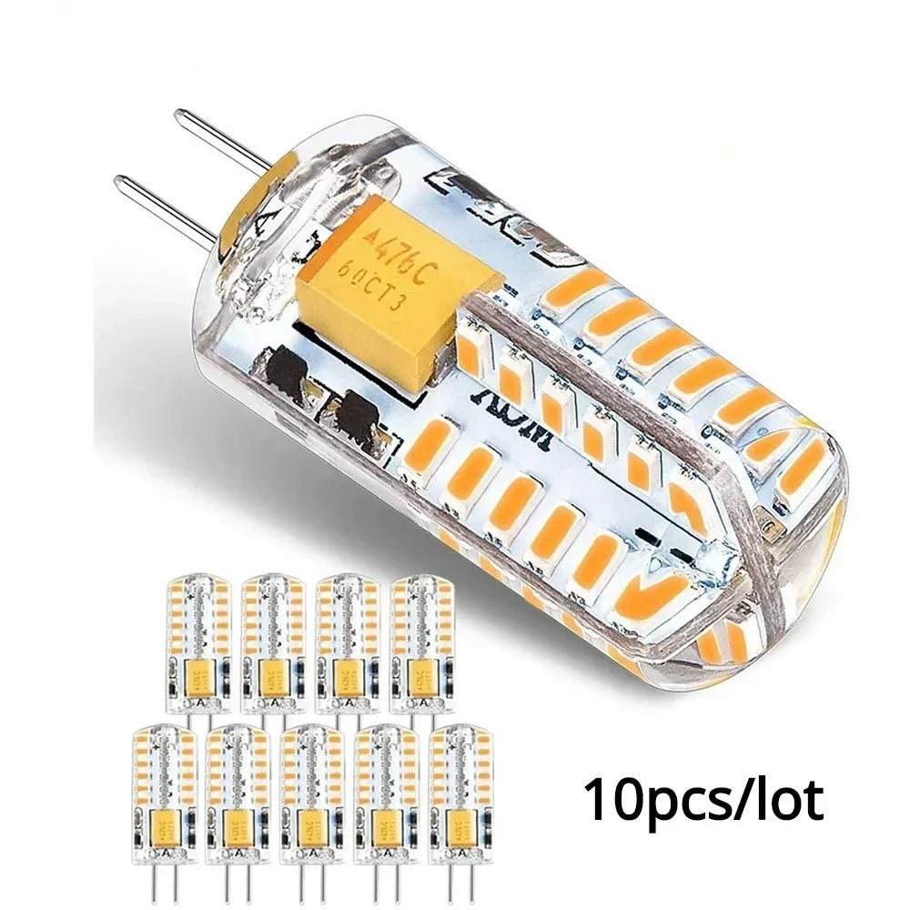 G4 LED Bulbs 3W=30W Warm Cool White 2700K–6000K, 10-Pack LED Light Bulbs Qme Warm white