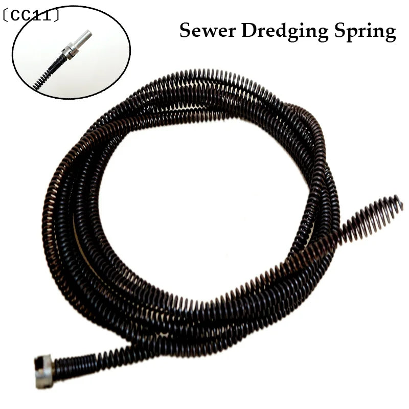 Drain Snake Spring Cleaner 10mm 1M/2M – Steel Wire Dredging Tool Drain Dredging Tool Qme