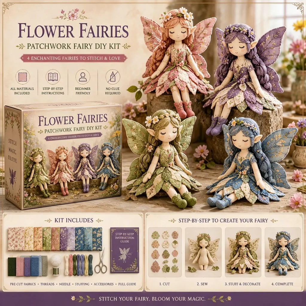 Fairy Patchwork DIY Sewing Kit – Handmade Winged Fairy Craft Set DIY Sewing Kit Qme