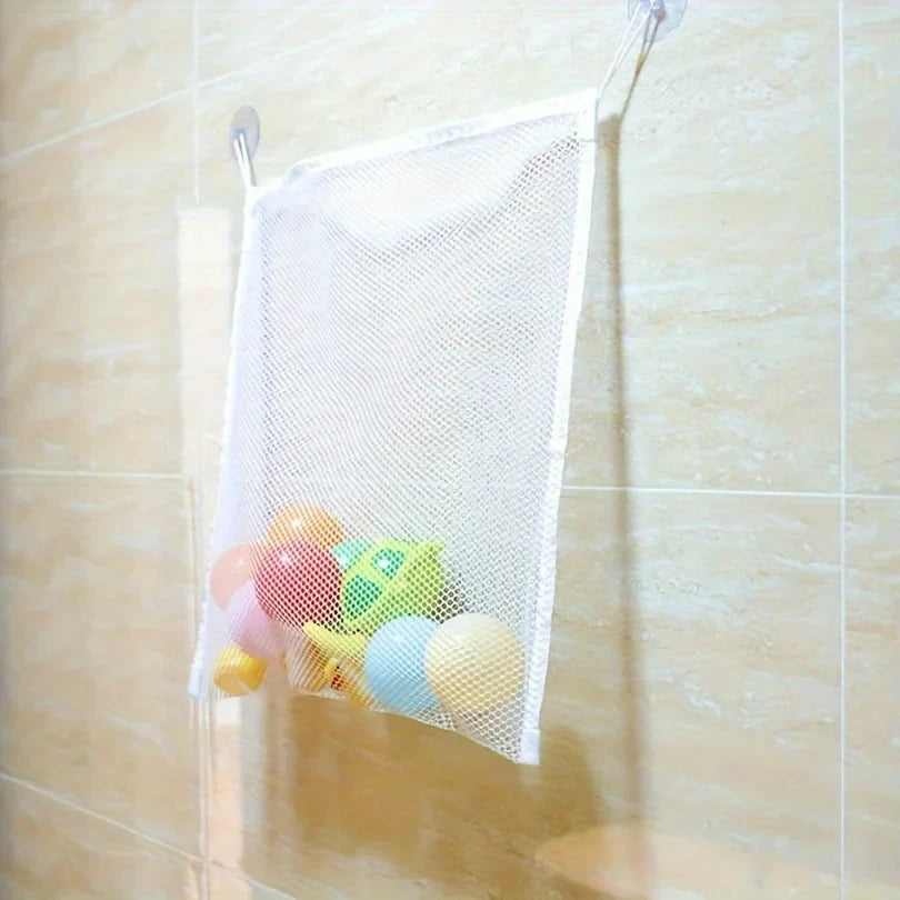 Bathtub Toy Storage Bag | Mesh Hanging Organizer Suction Cups Bath Toy Organizer Qme