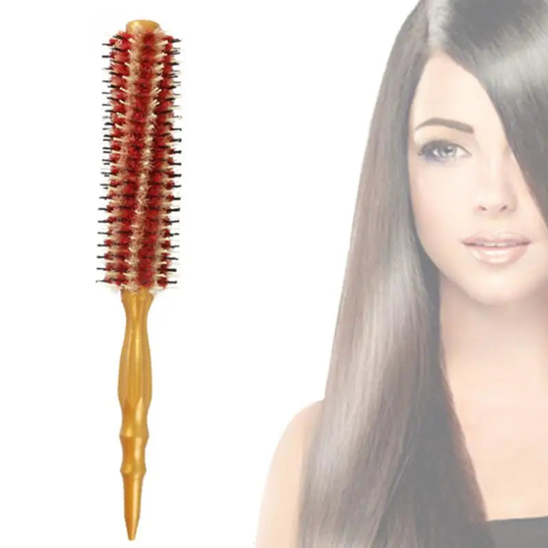 Round Boar Bristle Hair Brush – Detangling Styling Comb Round Hair Brush Qme