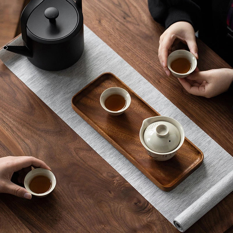 Japanese Beech Wood Oval Tray | Mini Solid Wooden Plate Wooden Serving Tray Qme