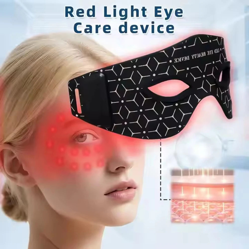 Vilnason LED Eye Mask – 630nm & 850nm Red Light Therapy Device LED Light Therapy Mask Qst
