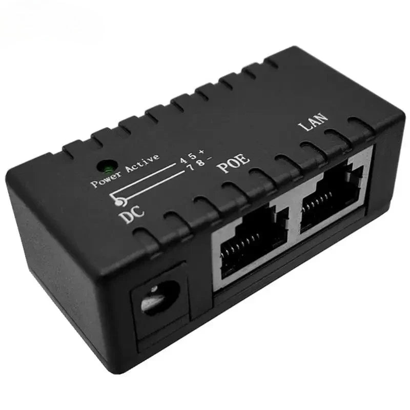 POE Injector Splitter Combiner 5–48V for IP Camera & Wireless AP POE Network Module Qme Black-B