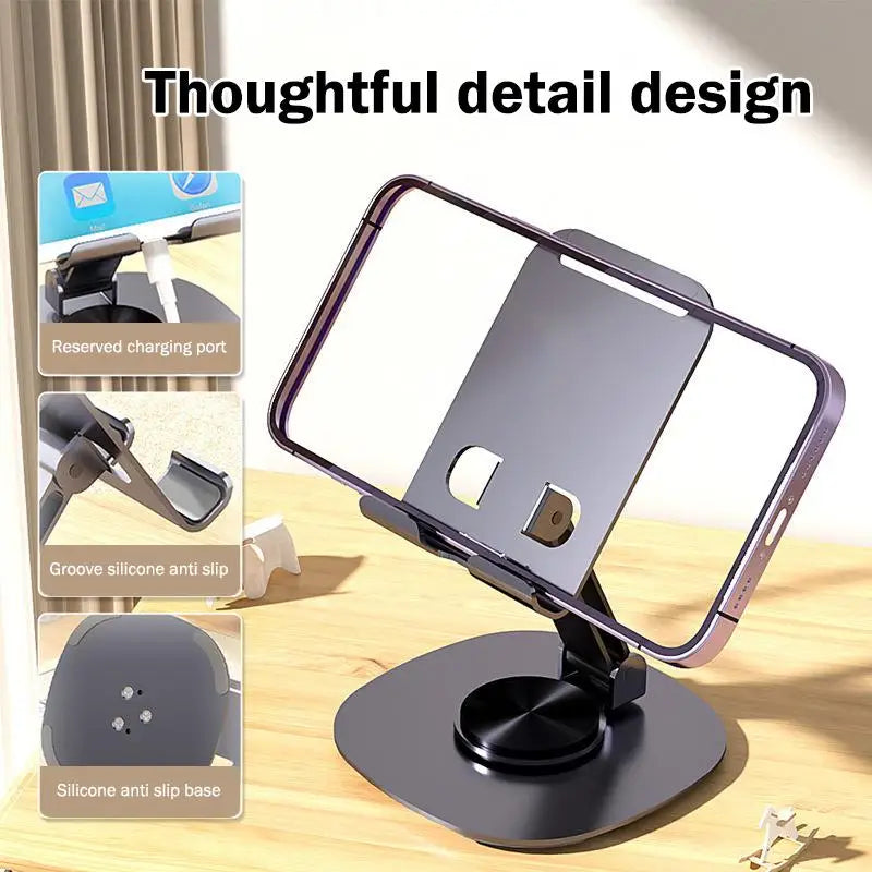 Rotating Desktop Phone Stand – Foldable Tabletop Cell Holder Phone Stand Qme