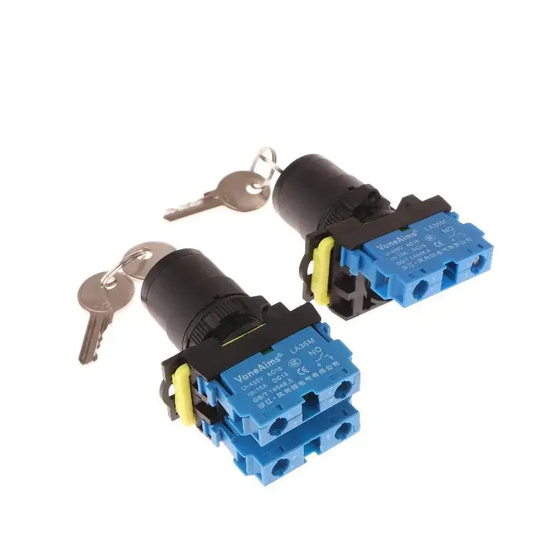 10A Rotary Key Switch 2/3 Position NO NC Knob Selector 22mm Rotary Key Switch Qme