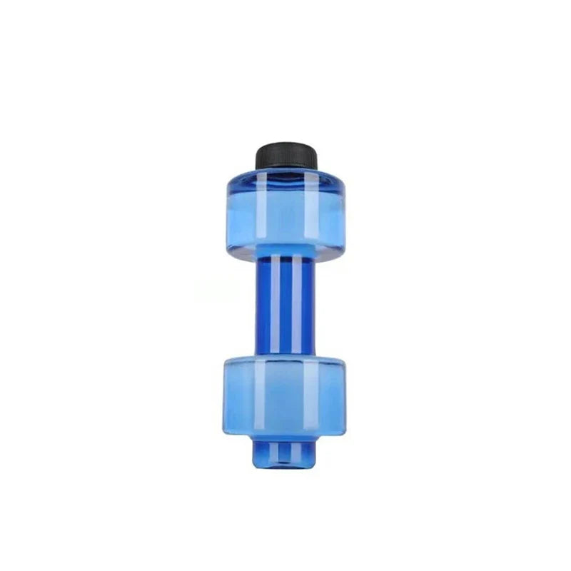 Dumbbell Shaped Sport Water Bottle 650ml PET Gym Bottle Sport Water Bottle Qme Blue