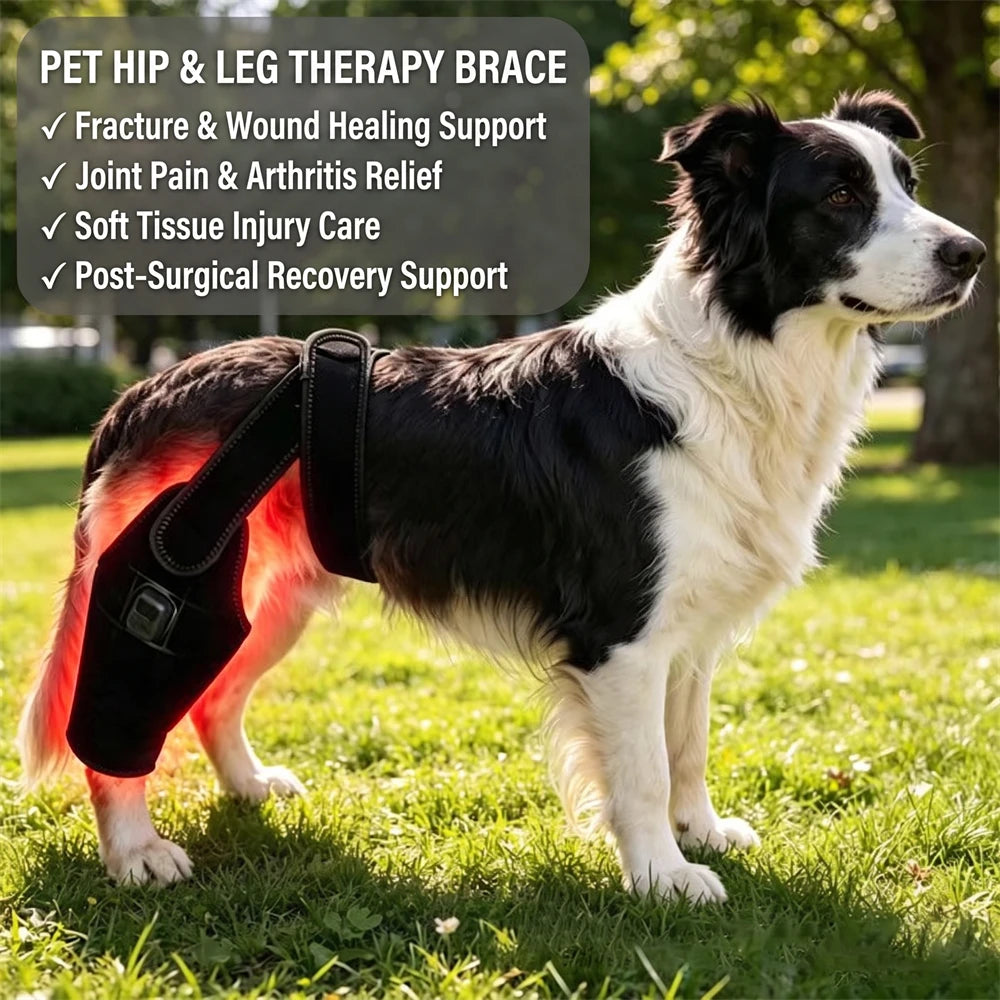 Pet Dog Red Light Therapy Brace 660nm 850nm Hip & Joint Wrap Pet Light Therapy Wrap Qst