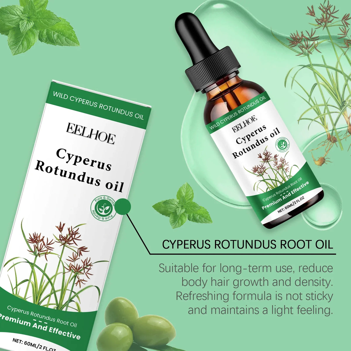 Cyperus Rotundus Oil Hair Inhibitor Serum | Smooth Body Skin Hair Inhibitor Serum Qme