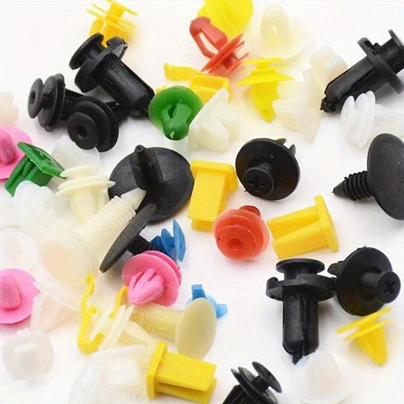 100-Piece Universal Plastic Panel Rivet Clips & Fastener Kit Auto Panel Fastener Kit Qme