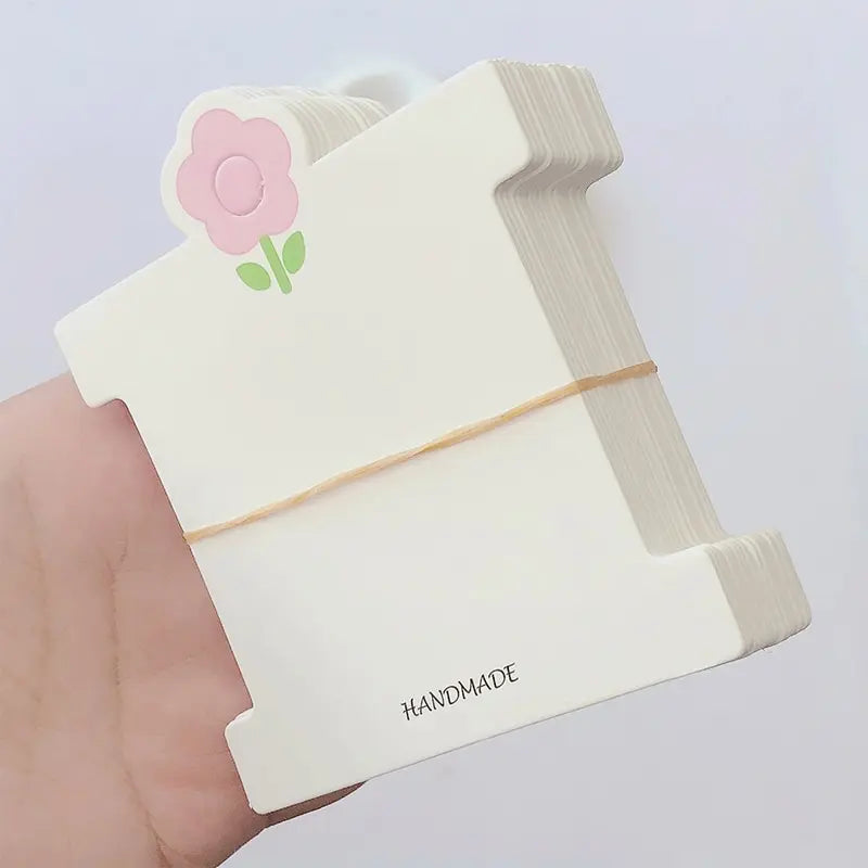 50Pcs Pink Flower Hair Clip Display Cards – DIY Jewelry Hang Tags Jewelry Display Cards Qst
