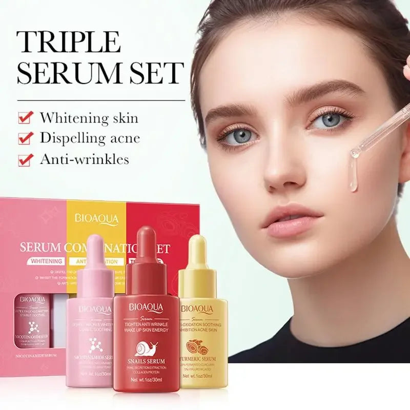 Snail Turmeric Niacinamide Firming Face Serum 3-Pack Facial Serum Qst