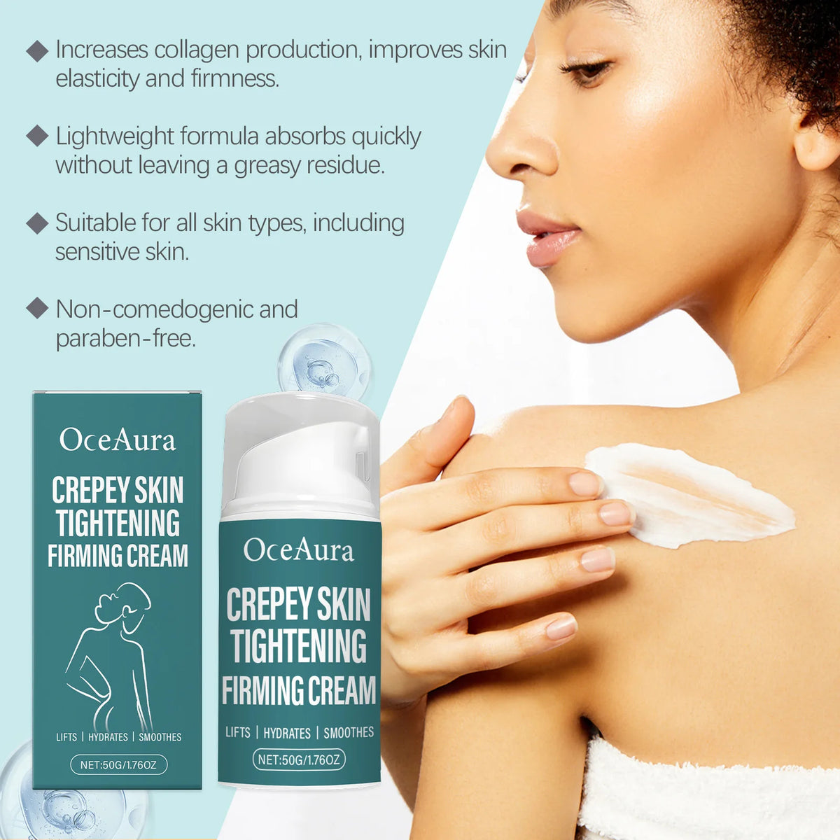 OceAura Skin Firming Cream – Body Tightening Anti-Aging Lotion Body Firming Cream Qst