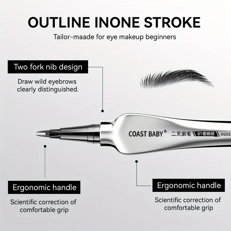 Qme Waterproof Liquid Brow Pen – Long-Lasting Natural Finish Liquid Eyebrow Pen Qme
