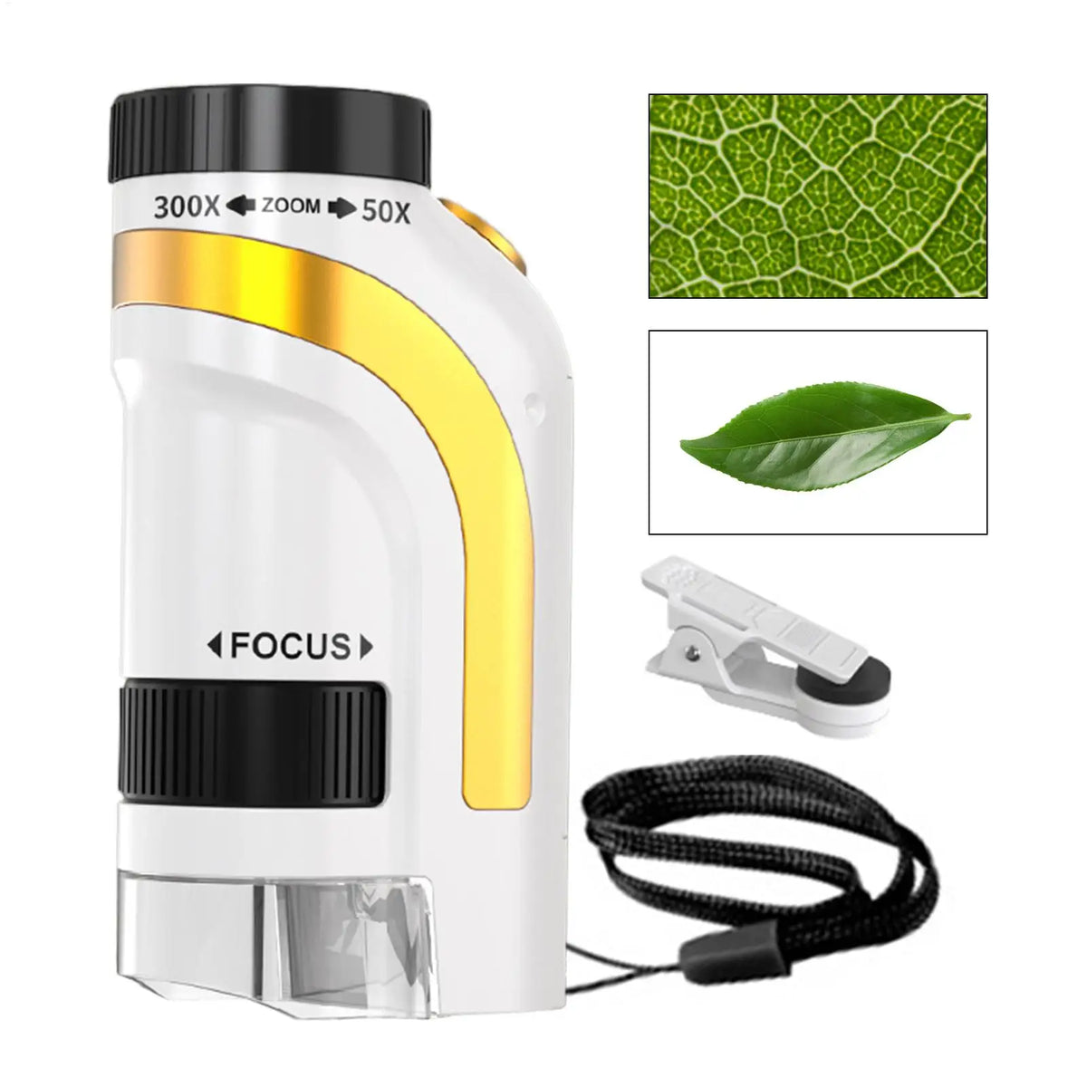 Kids Handheld Microscope 50x-300x LED Pocket Digiscope STEM Toy Kids Science Microscope Qme