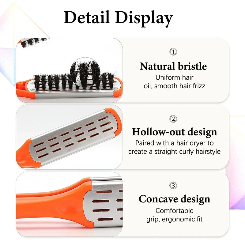 V Shape Comb Clamp Hair Straightening Brush | DIY Styling Hair Straightening Comb Qme