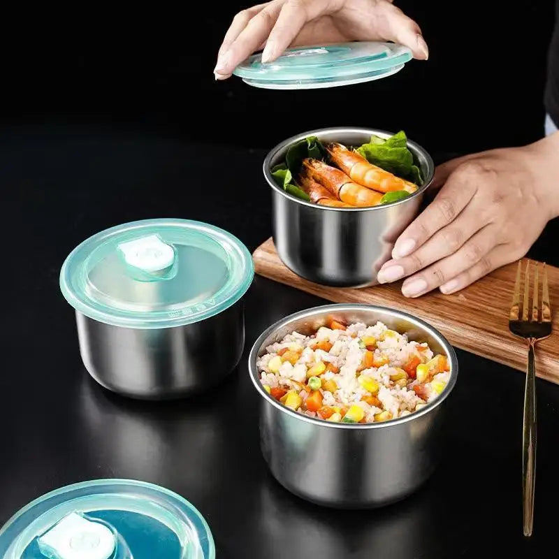 Round Stainless Steel Leak-Proof Lunch Box | Food Container Stainless Lunch Box Qme