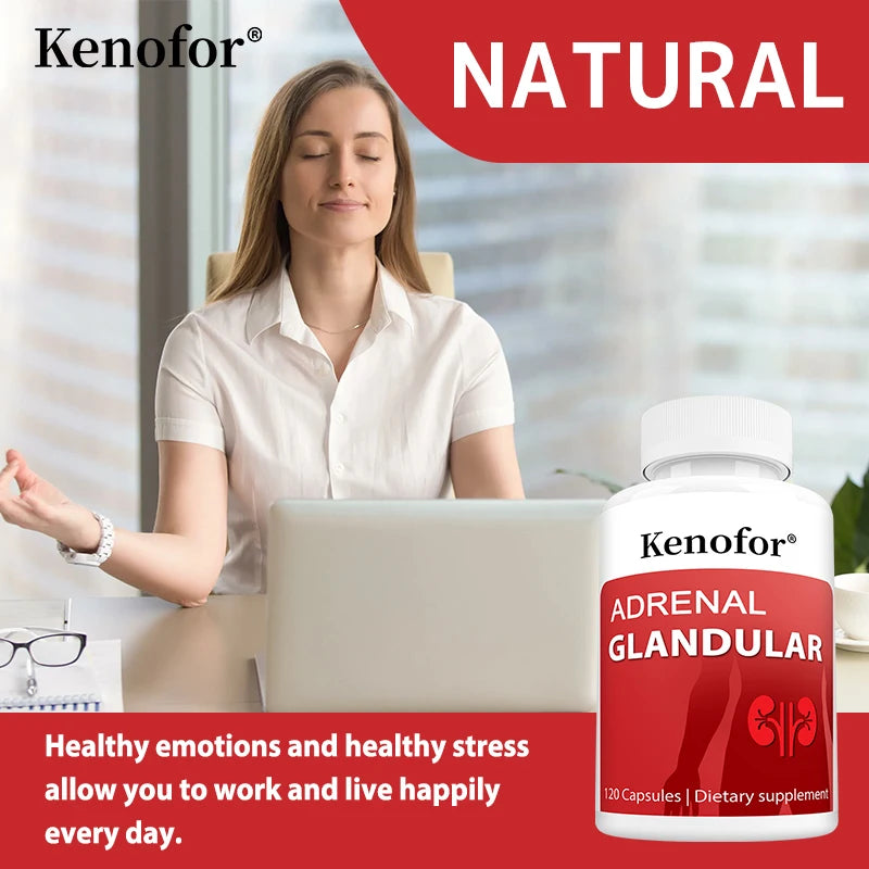 VITALXTRA Adrenal Bovine Capsules – Focus, Mood & Vitality Wellness Supplement Qst