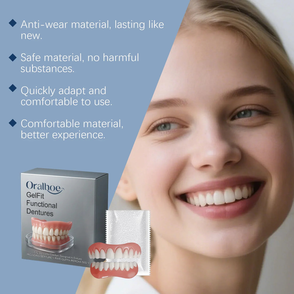Temporary Tooth Caps – Natural Silicone Dental Cover Kit Temporary Tooth Caps Qme