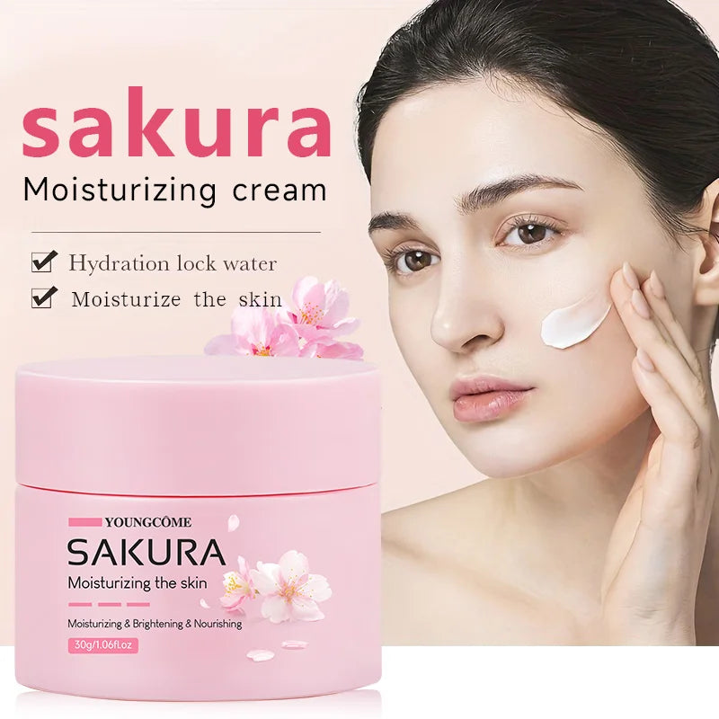 YOUNGCOME Sakura Essence Cream – Cherry Blossom Moisturizer Facial Moisturizer Cream Qst