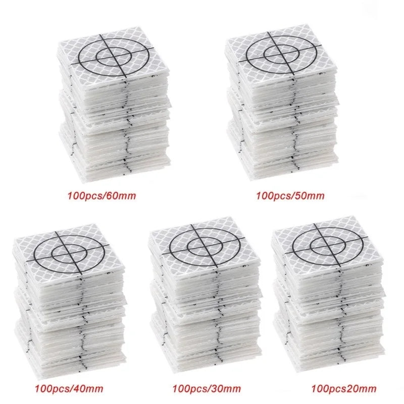 Total Station Reflector Sheets 30–60mm | Survey Target Stickers Survey Reflector Sheets Qme