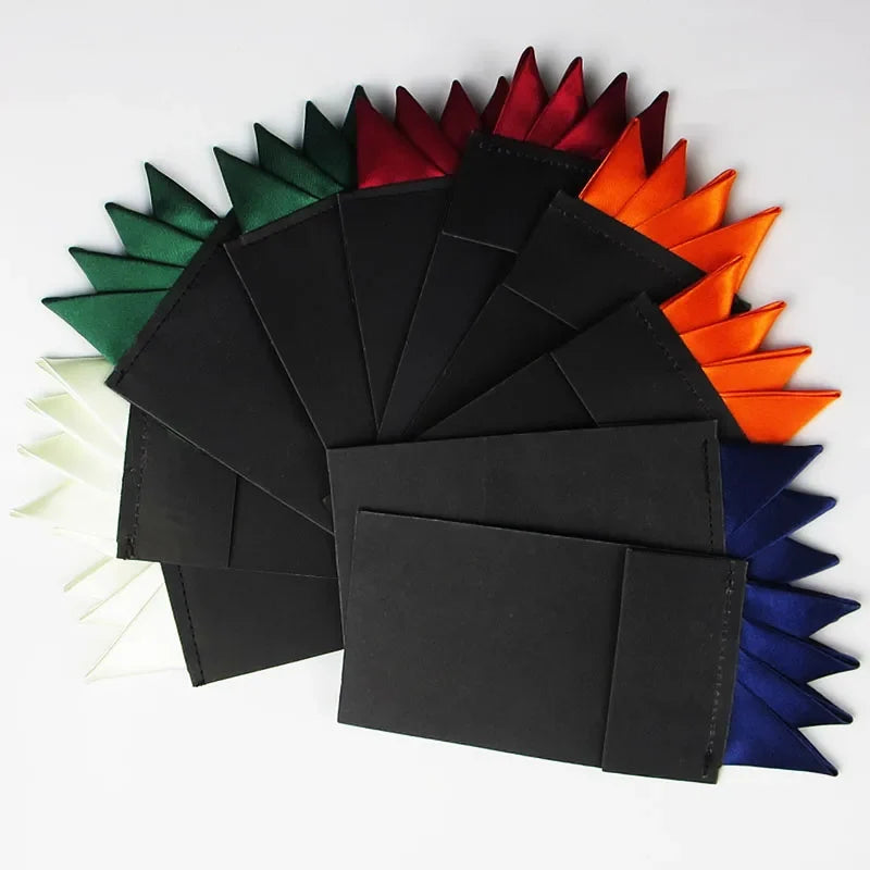 Men's Pre-Folded Pocket Square – Wedding & Party, 14 Colors Pocket Square Qme