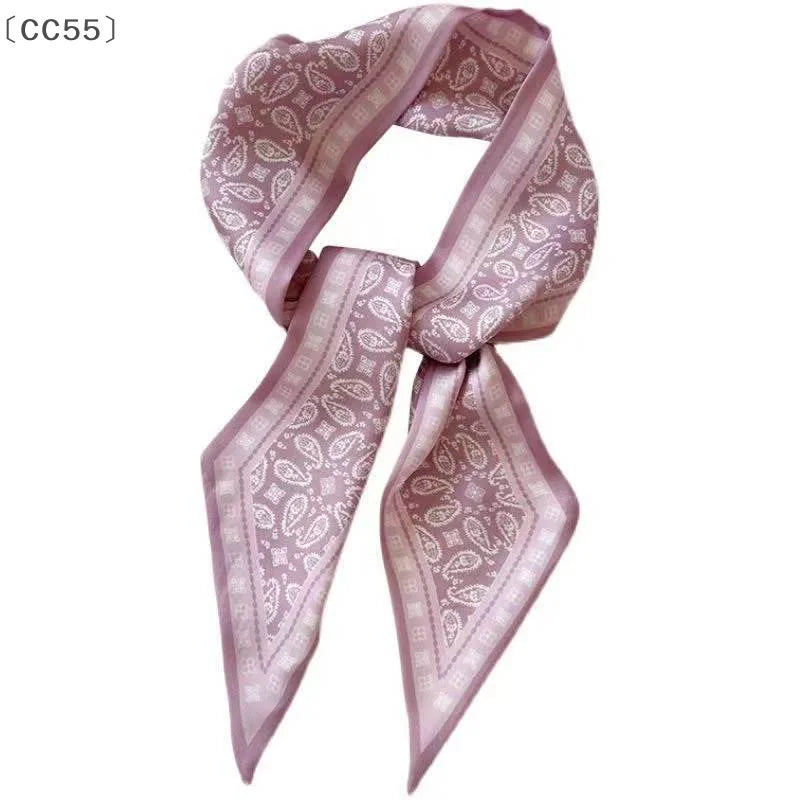Cashew Flower Silk Scarf – Vintage Double-Sided Headband Scarf Headband Qst