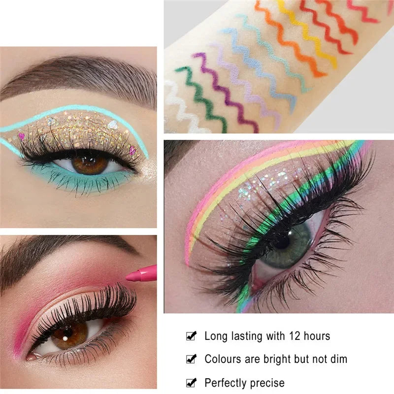 20 Color Waterproof Matte Gel Eyeliner Pen | Long-Lasting Gel Eyeliner Pen Qme