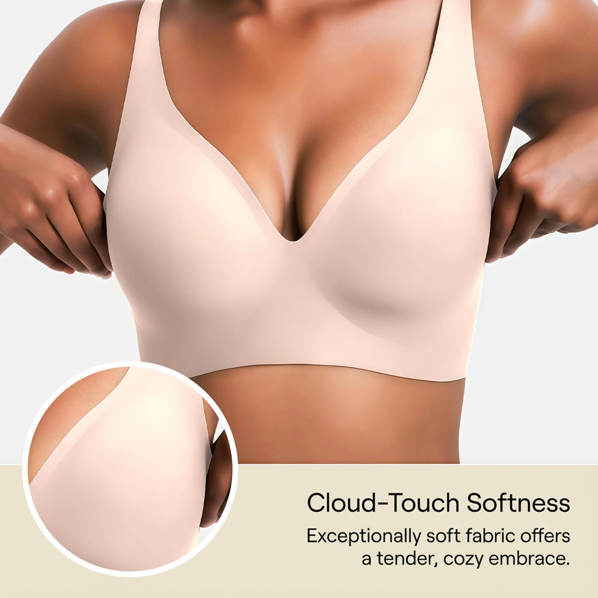 Women's Seamless Wireless Push-Up Bra – Deep V, 8 Colors S–3XL Wireless Push-Up Bra Qst