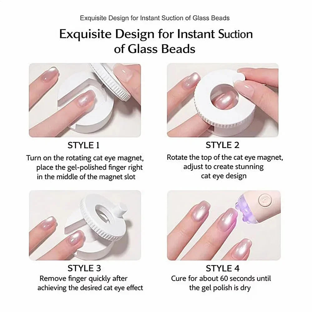 Cat Eye Nail Magnet Spinner – Automatic Glass Bead Art Tool Nail Art Tool Qme