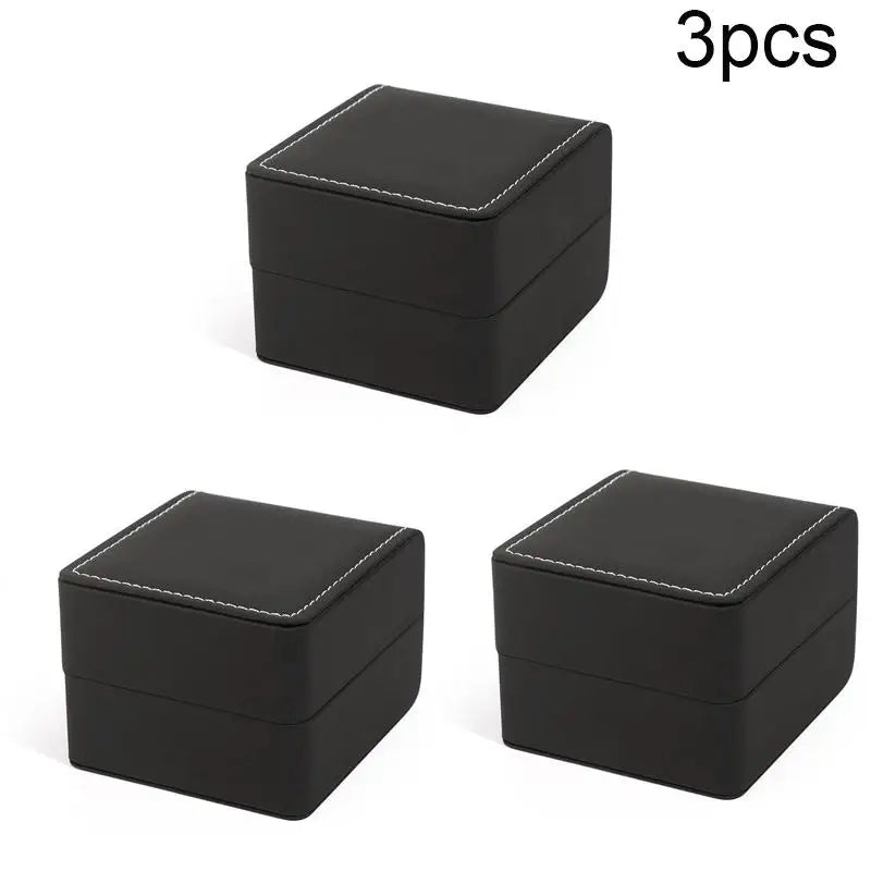 PU Leather Single Watch Box with Velvet Pillow | Watch Case Watch Storage Box Qme 3pcs