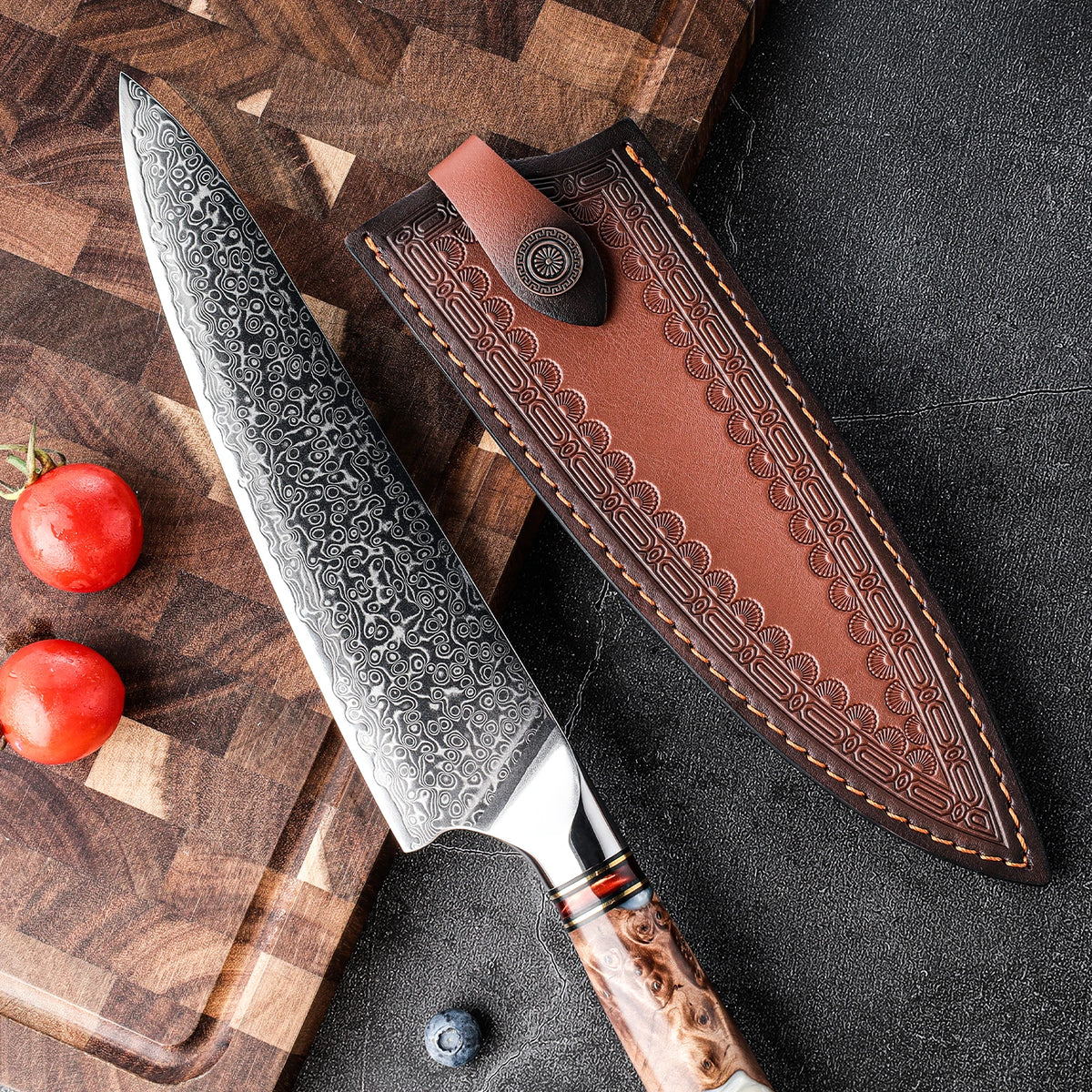 Grandsharp Genuine Cowhide Leather Chef Knife Sheath Knife Sheath Qst