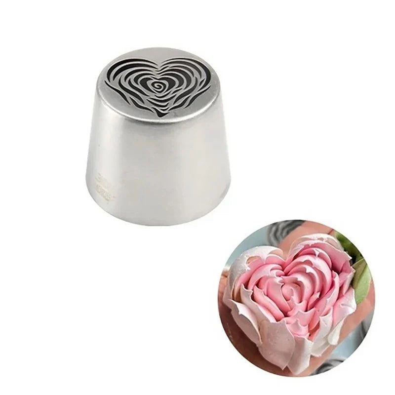 XL Heart Rose Russian Icing Tip | Stainless Steel Piping Nozzle Cake Decorating Tip Qme