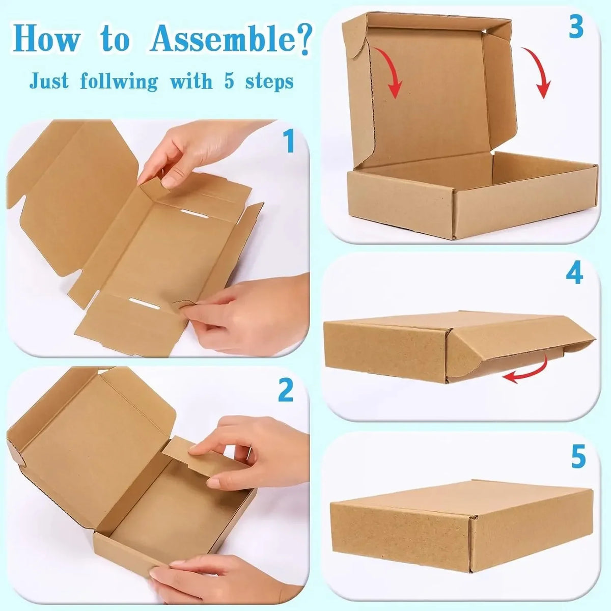 Corrugated Cardboard Box Mailers 20-Pack – White & Brown Cardboard Mailer Boxes Qme