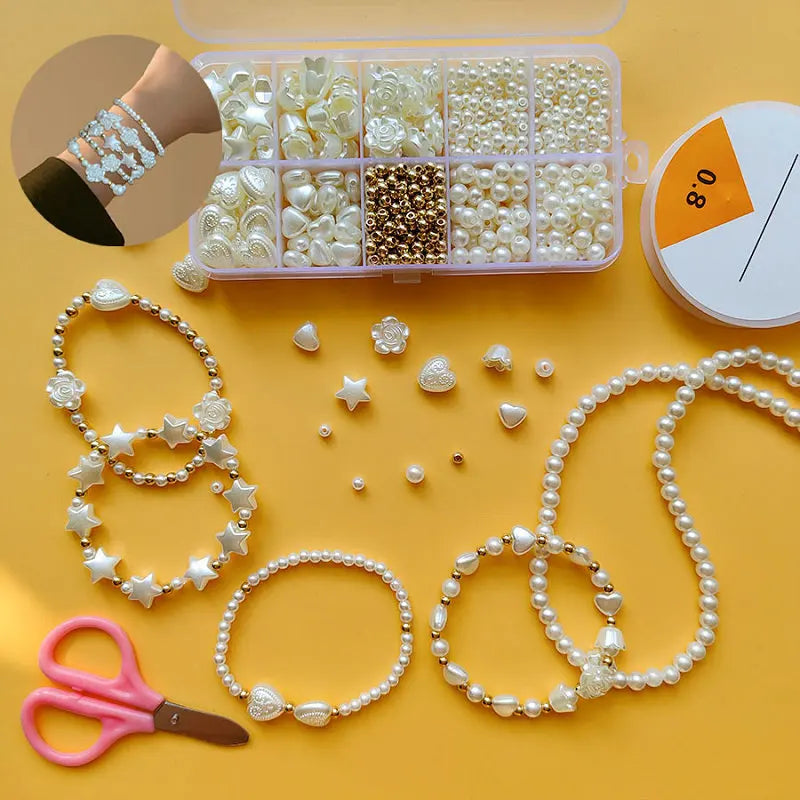 Golden Acrylic Spacer Beads DIY Jewelry Making Kit – Assorted Jewelry Making Beads Qme