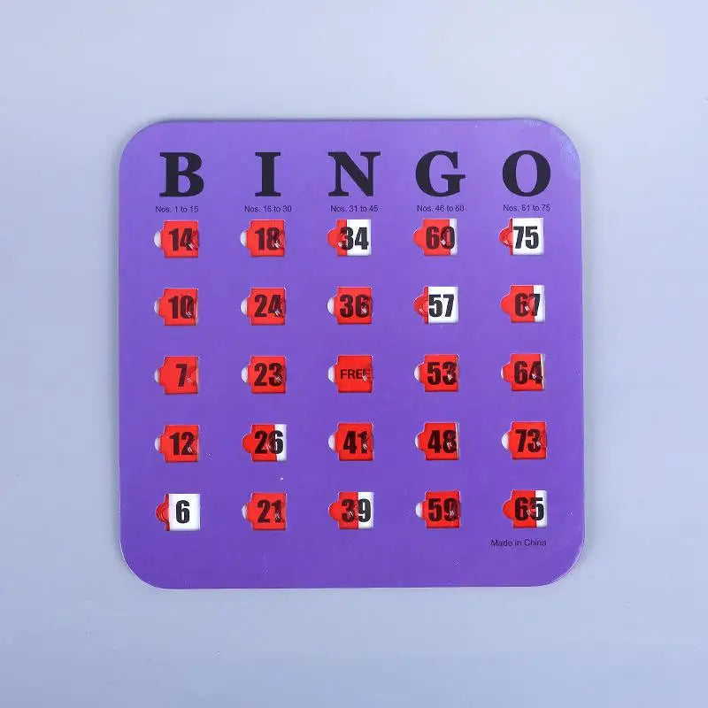 Reusable Bingo Game Cards – Easy-Read Sliding Windows, 5 Pack Reusable Bingo Cards Qme