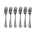 Stainless Steel Fruit & Dessert Forks Set | Elegant Mini Cutlery Dessert Fork Set Qme black