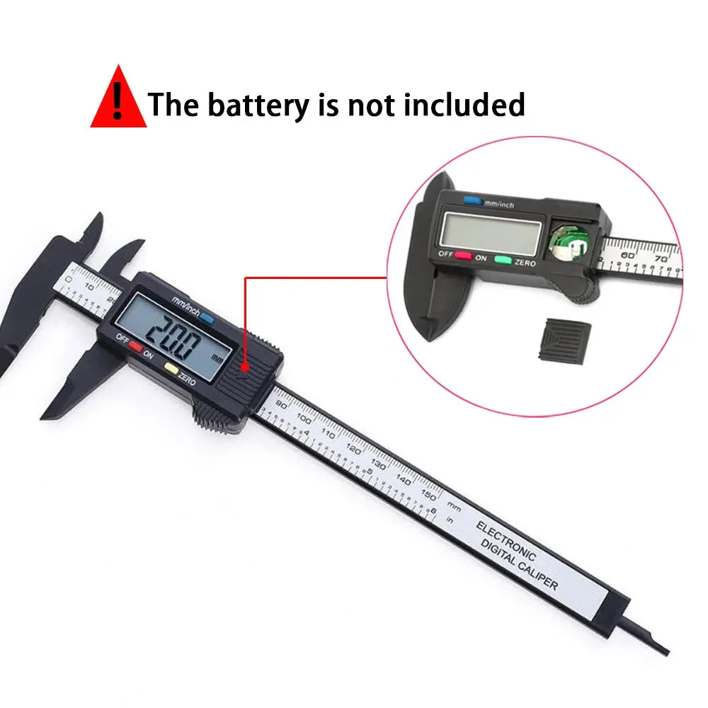 Electronic Digital Caliper Carbon Fiber Vernier Gauge Tool Digital Caliper Qme