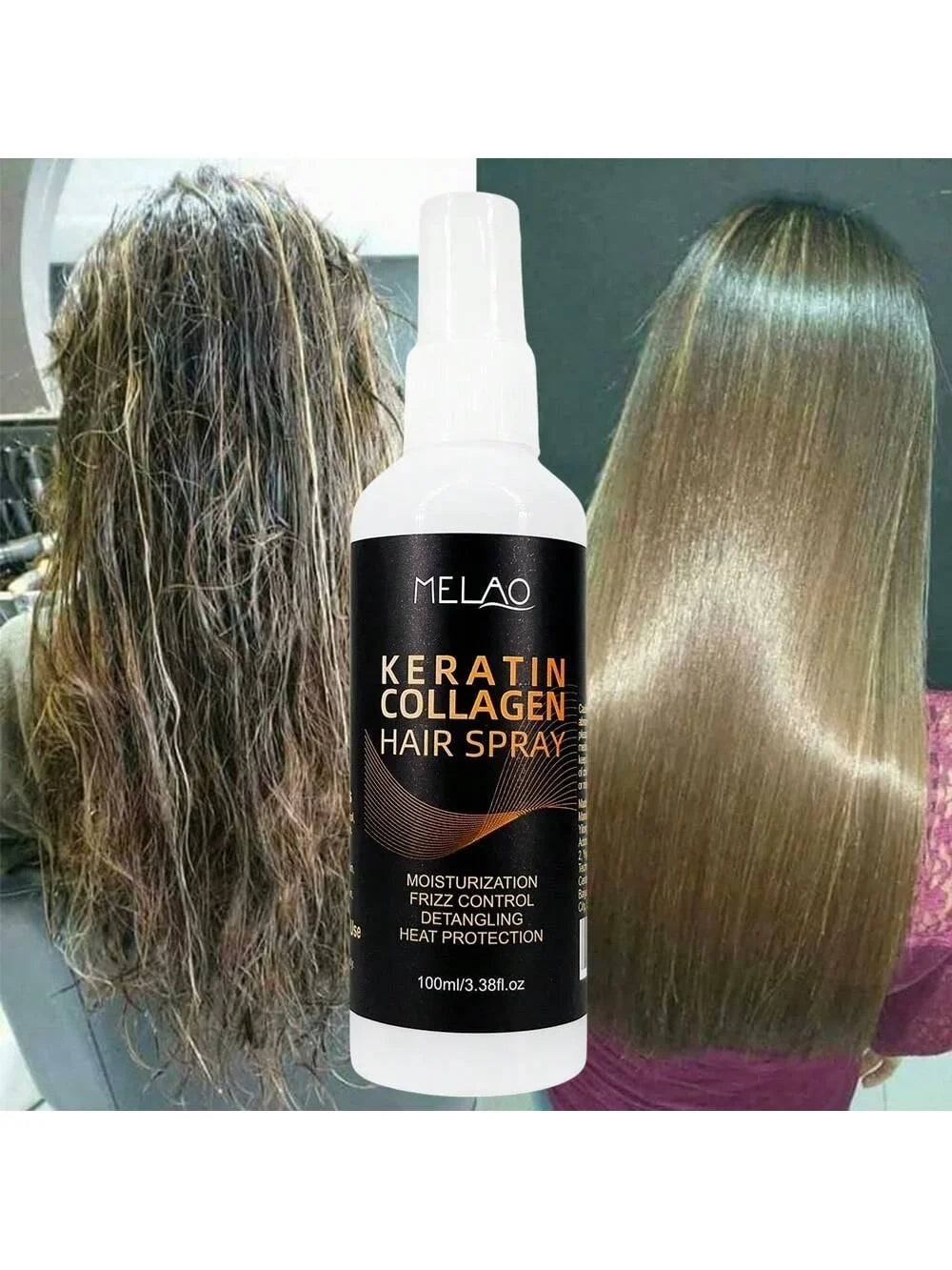 MELAO Collagen Keratin Leave-In Hair Spray | Repair & Strengthen Leave-In Hair Spray Qme
