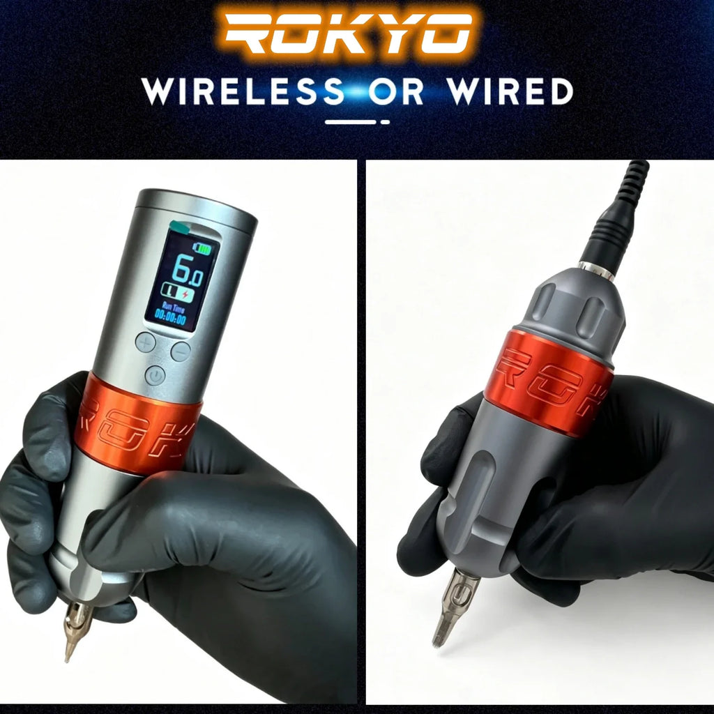 ROKYO Wireless Tattoo Pen Machine 4mm Stroke 1600mAh Brushless Tattoo Pen Machine Qme