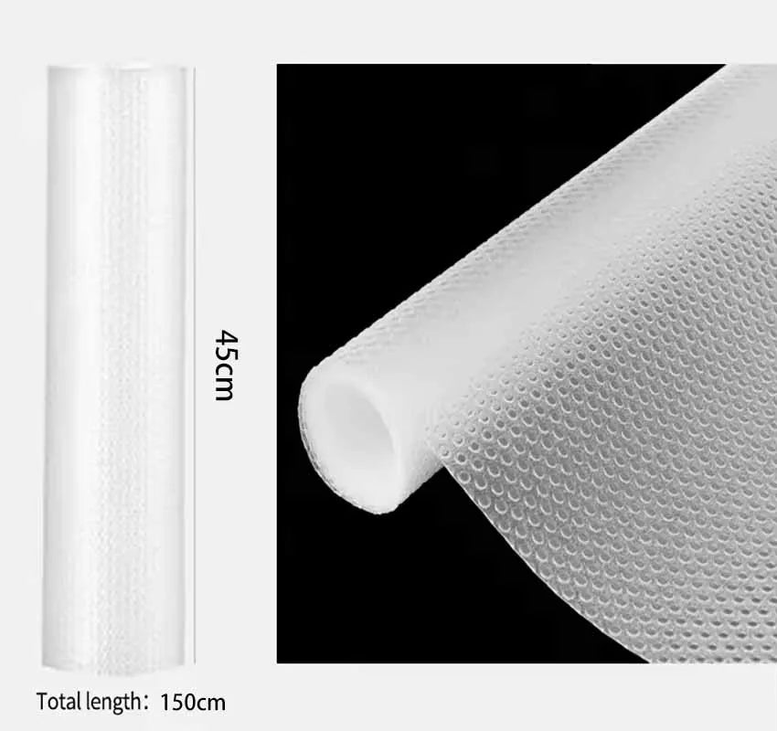 Washable Non-Slip Drawer Liner Mats – Oil-Proof EVA Shelf Mat Drawer Liner Mat Qme 45cmX150cm