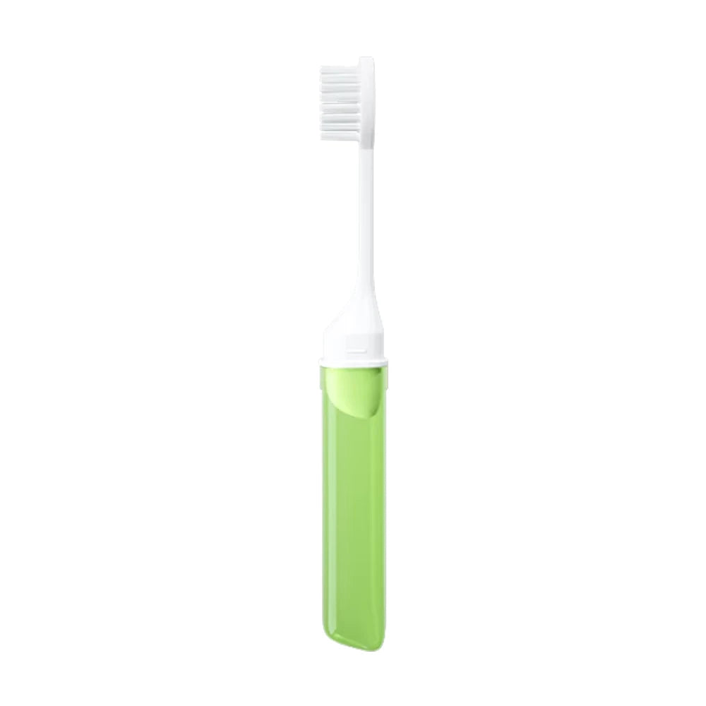 Soft Folding Travel Toothbrush with Cover – Portable & Compact Travel Toothbrush Qme 1PC Green