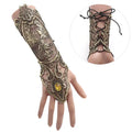 Gothic Steampunk Lace Fingerless Glove Arm Warmer – Black Lace Fingerless Glove Qst Gold