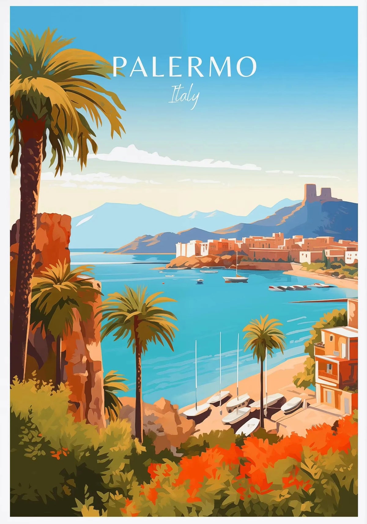 Italy City Travel Canvas Wall Art – Rome Venice Paris Poster Canvas Wall Art Qst