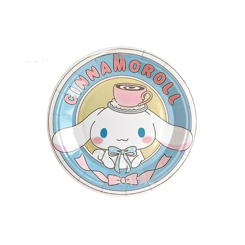 Hello Kitty & Kuromi Birthday Party Disposable Tableware Set Party Tableware Set Qme 7 inches 2 Pack of 10