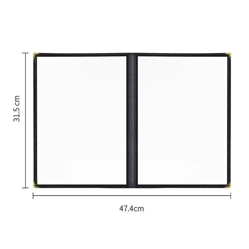 A4 Clear PVC Menu Cover Double Panel Foldable Holder Menu Cover Holder Qme