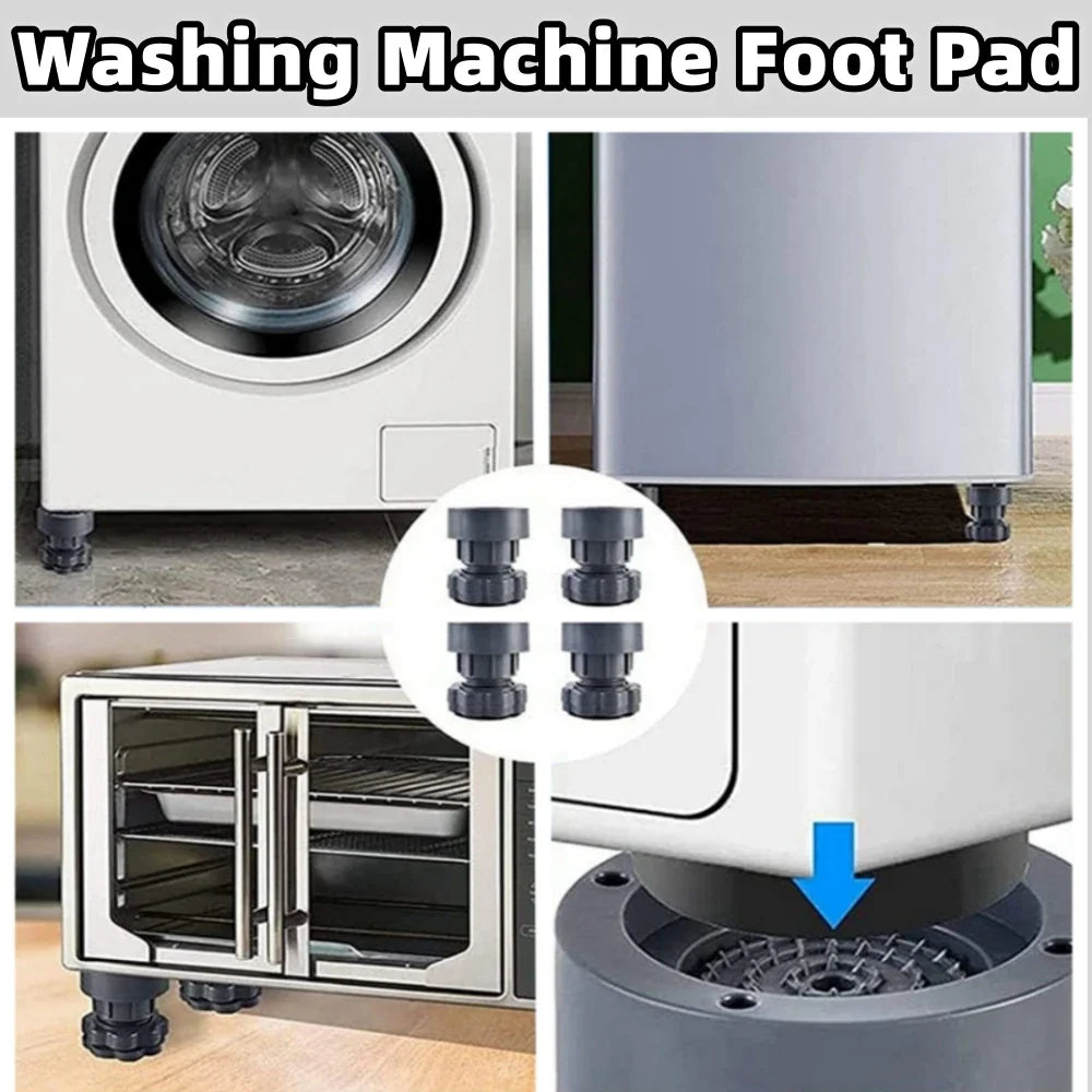 Washing Machine Foot Pads – Non-Slip Vibration Dampening Brackets Appliance Foot Pads Qme